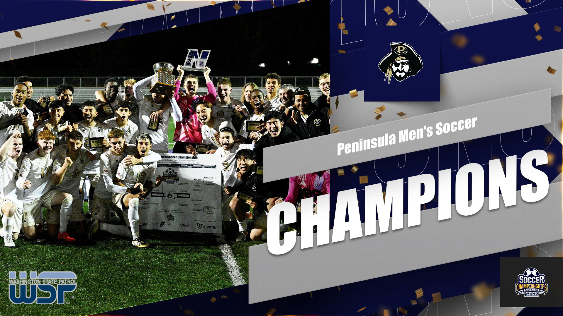 Peninsula Men's Soccer Wins Back-to-Back Titles with 3-0 Win Over Clark